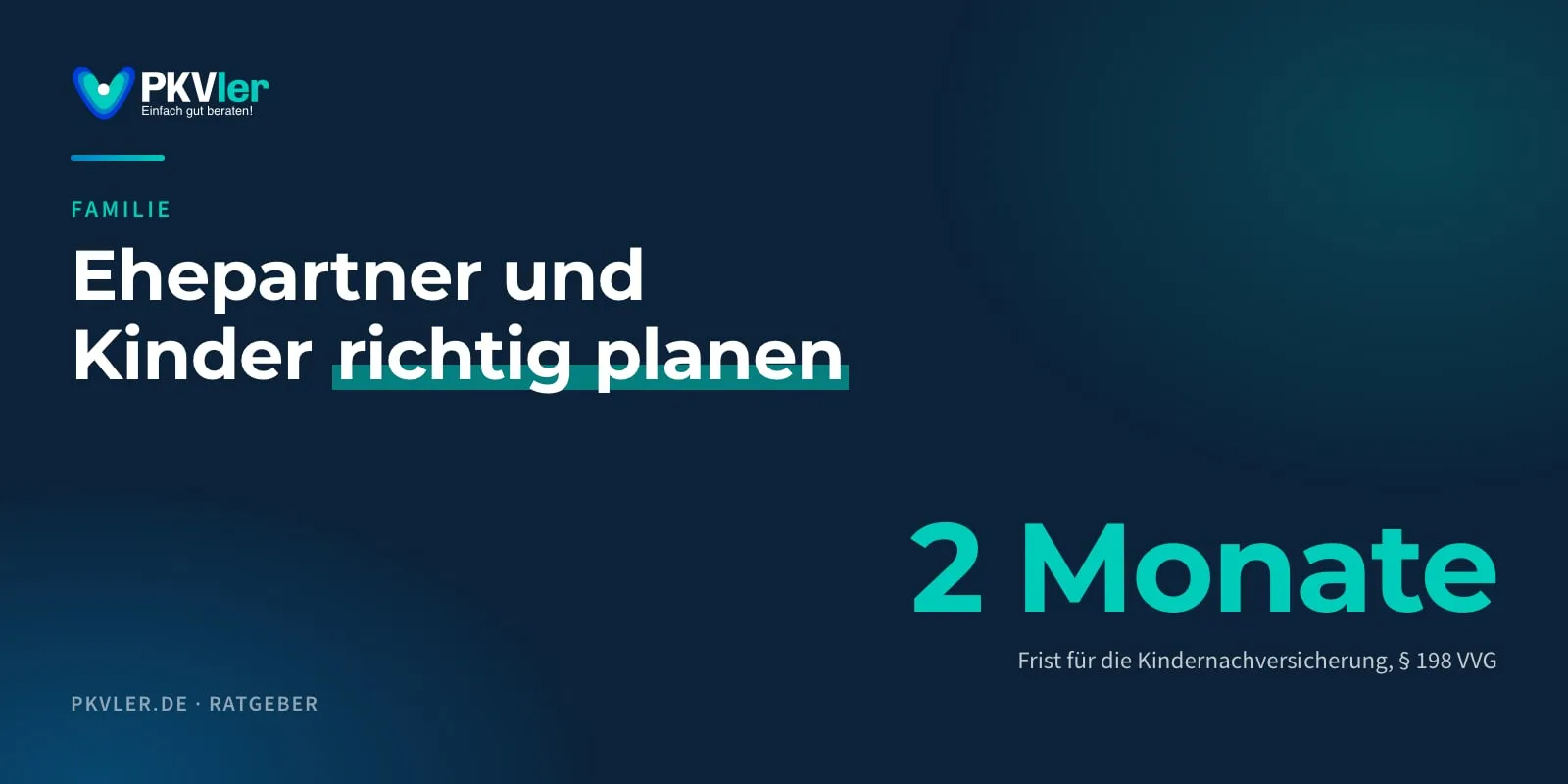 Titelbild: Ehepartner und Kinder richtig planen. 2 Monate: Frist für die Kindernachversicherung, § 198 VVG.
